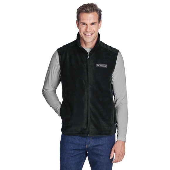 Columbia Men Black Steens Mountain full zip Fleece Vest jacket size XXL - Picture 10 of 11
